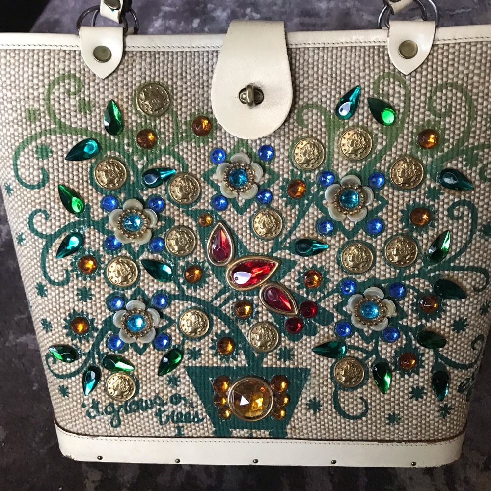 Vintage It Grows on Trees Enid Collins bucket bag